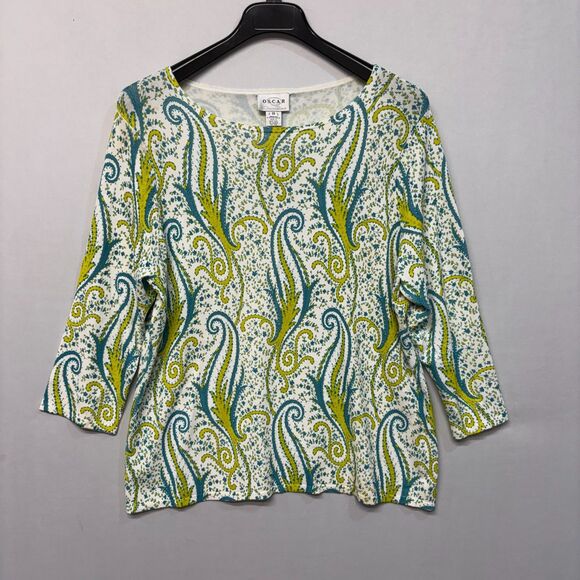 NWT Oscar de la Renta Women 3/4 Sleeve Knit Top Blouse Shirt 2X Floral D045 -6 - Picture 16 of 16
